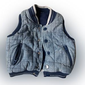 Baby Gap reversible puffy blue vest. Size 18-24 months